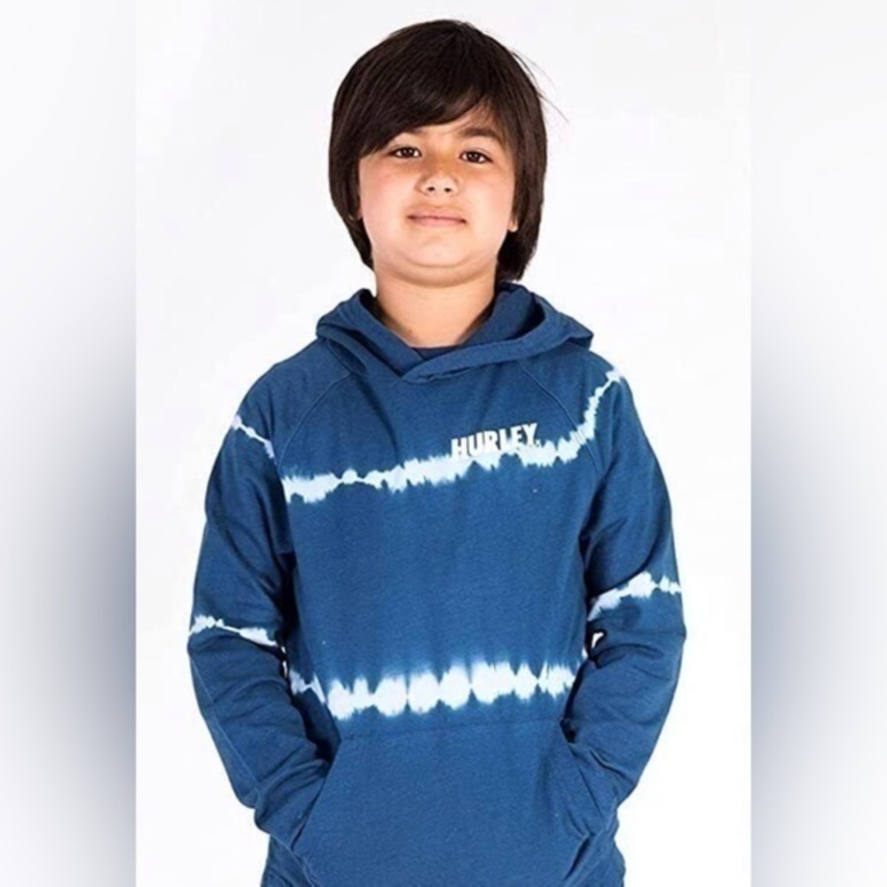 Hurley Blue Tie Dye Light weight, long sleeve hoodie sweatshirt youth large